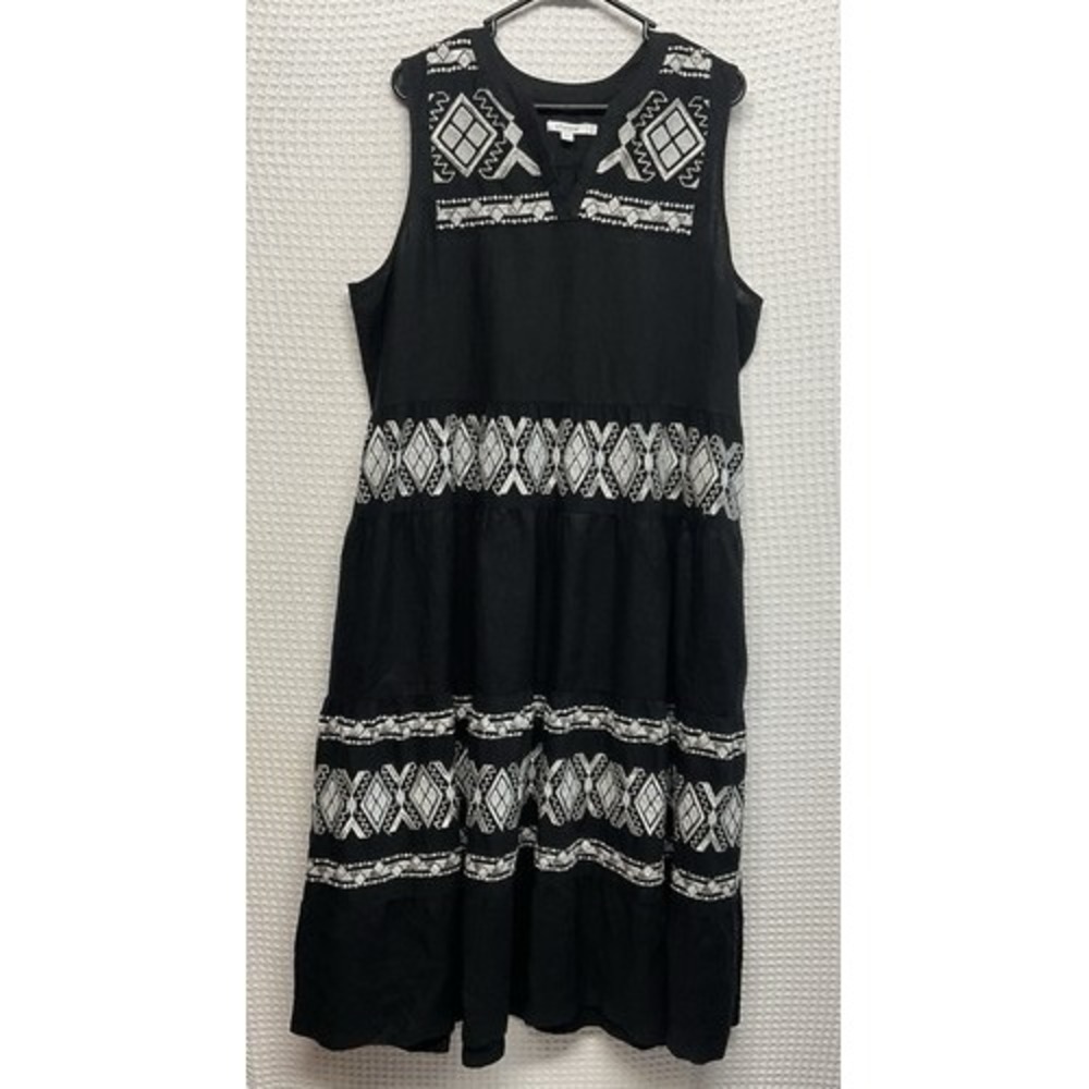 NWOT Chicos Embroidered Boho Prairie Tiered Maxi Dress Women 3 / 16/XL India